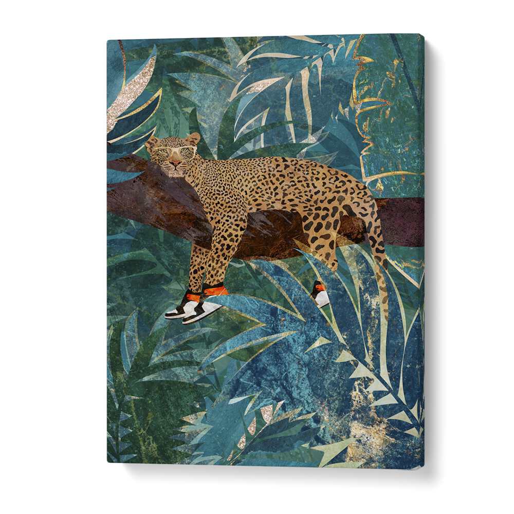 Leopard Wearing Sneakers By Sarah Manovski Wildlife Painting in Gallery Wrap