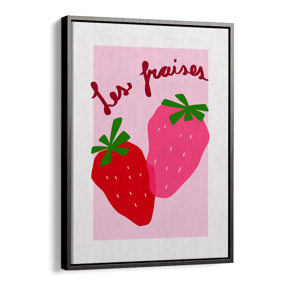 Les Fraises by Athene Fritsch Kitchen Posters Kitchen Art Prints in Black Floater Frame