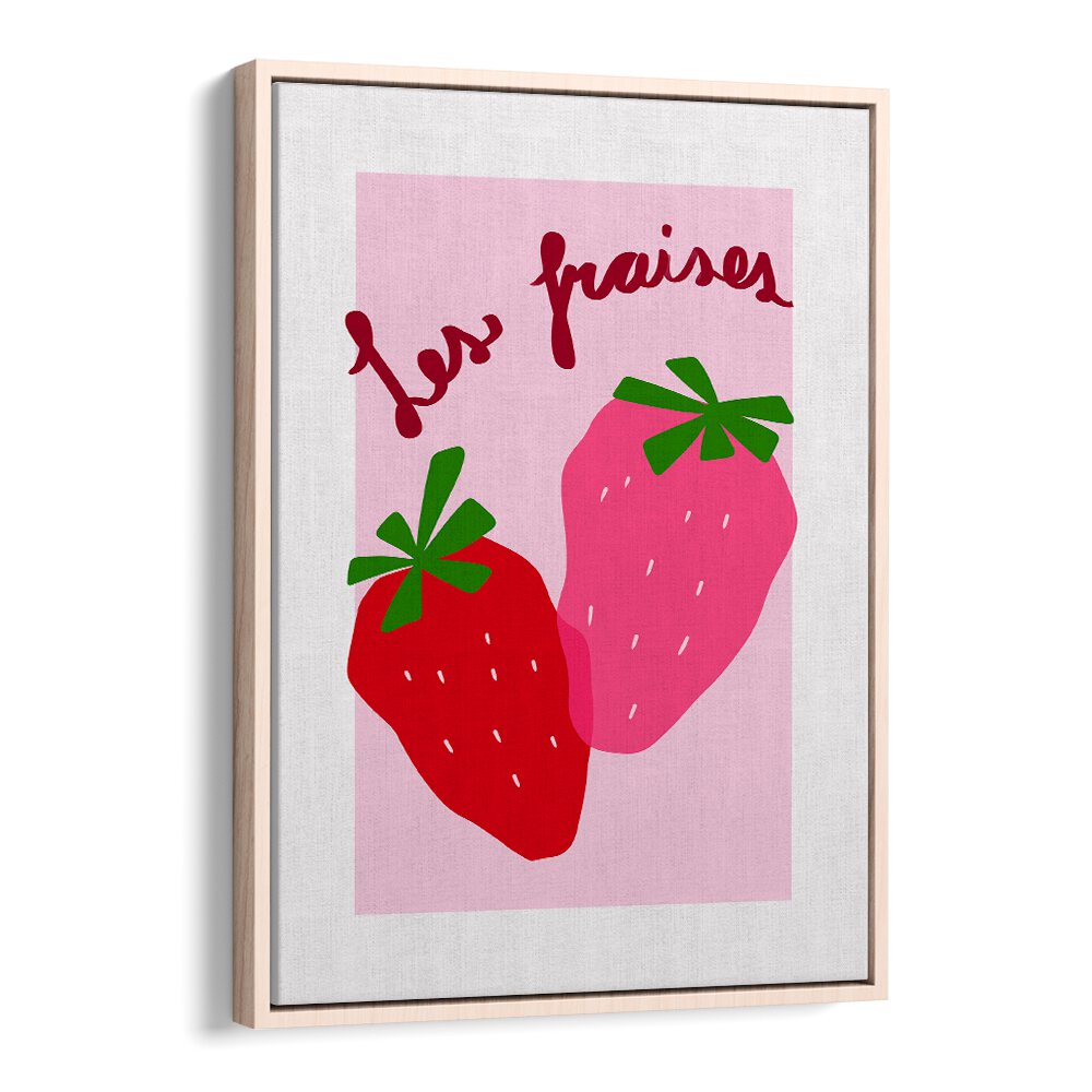 Les Fraises by Athene Fritsch Kitchen Posters Kitchen Art Prints in Oak Wood Floater Frame