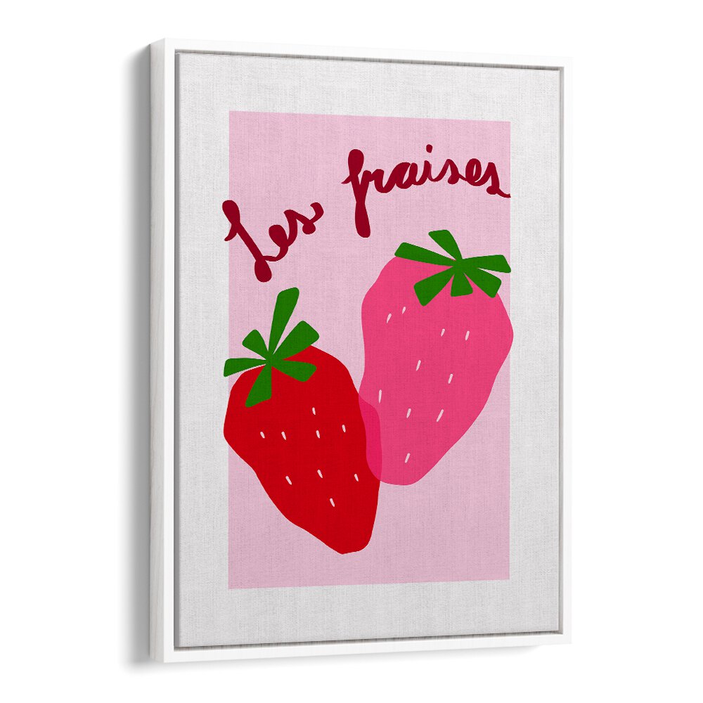 Les Fraises by Athene Fritsch Kitchen Posters Kitchen Art Prints in White Floater Frame