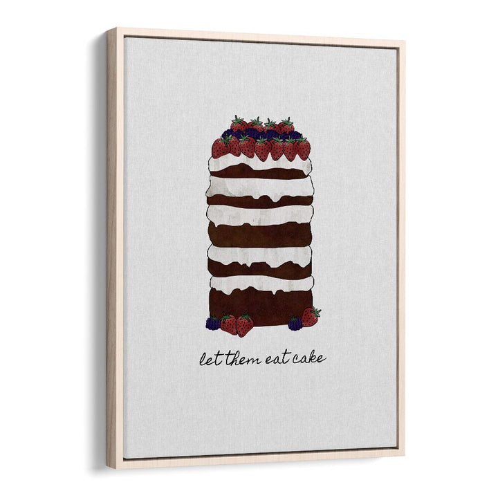 Let Them Eat Cake By Orara Studio Kitchen Posters Kitchen Art Prints in Oak Wood Floater Frame