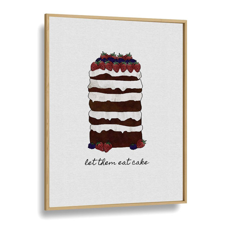 Let Them Eat Cake By Orara Studio Kitchen Posters Kitchen Art Prints in Oak Wood Plain Frame