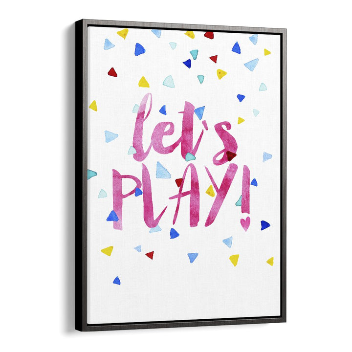 Lets Play  Kids Paintings in Black Floater Frame