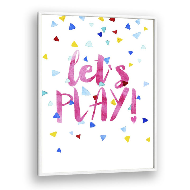 Lets Play  Kids Paintings in White Plain Frame