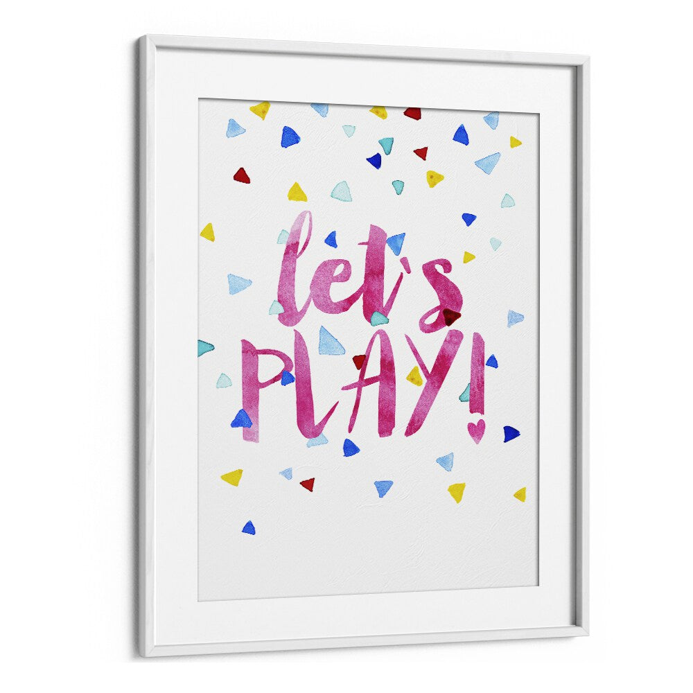 Lets Play  Kids Paintings in White Frame With Mount