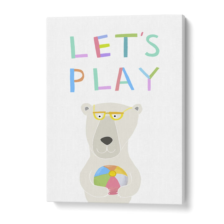 Lets Play With Funny Polar Bear By Carla Daly Kids Painting in Gallery Wrap