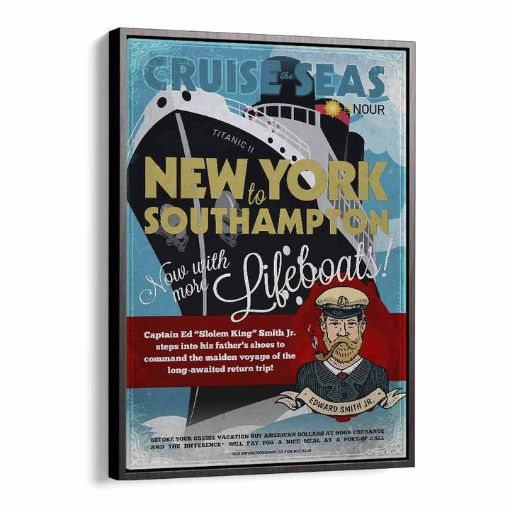 Life Boats  Retro Travel Posters in Black Floater Frame