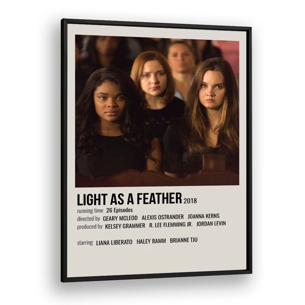 Light As Feather 2018 Movie Posters in Black Plain Frame