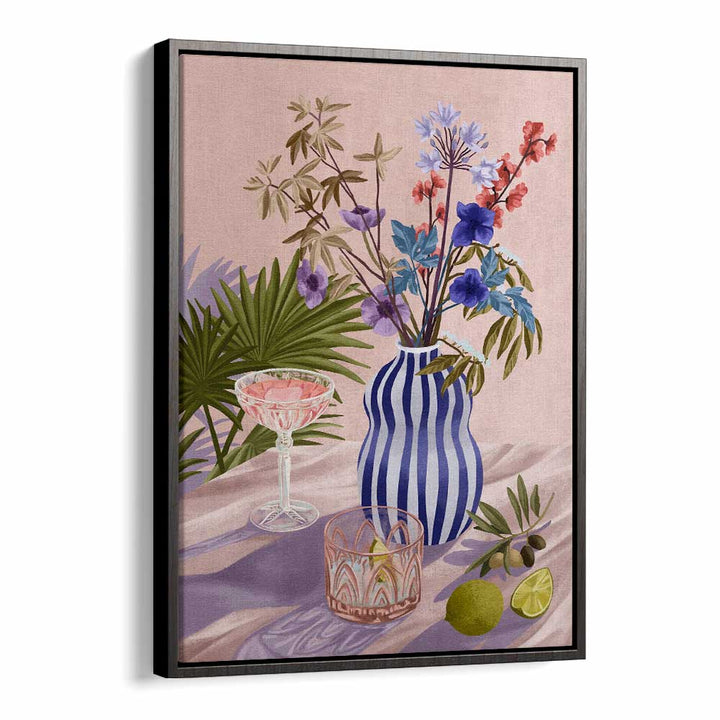 Lilac Summer By Goed Blauw Wall Art Prints in Black Floater Frame