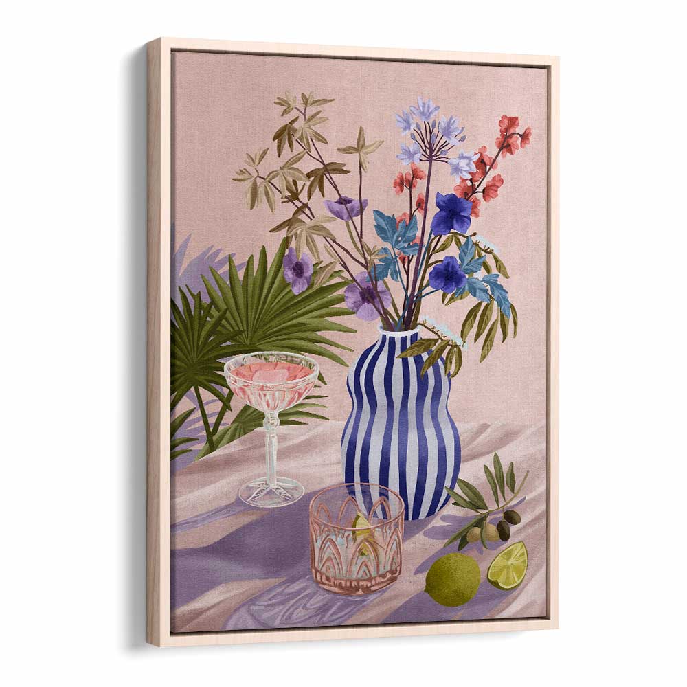 Lilac Summer By Goed Blauw Wall Art Prints in Oak Wood Floater Frame