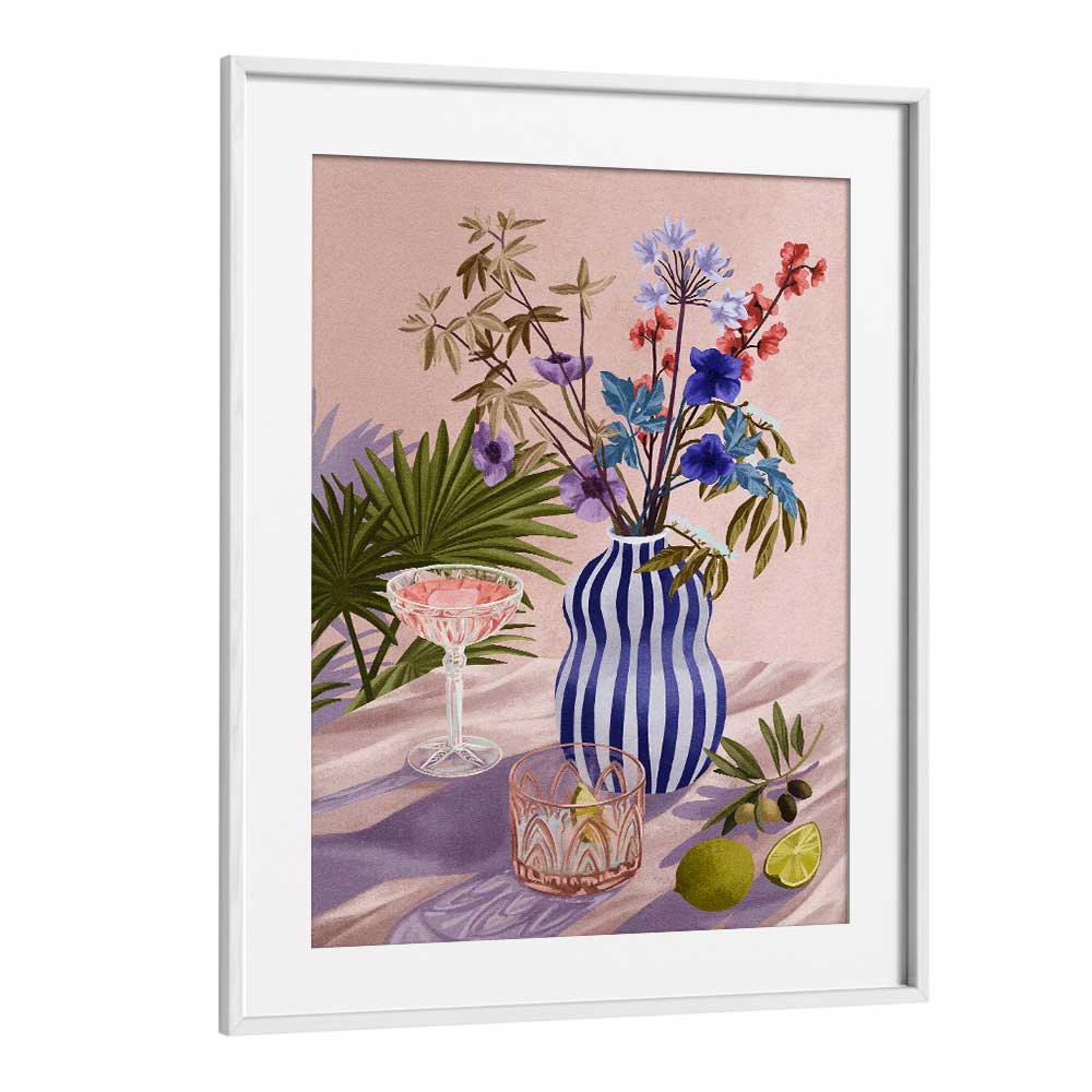 Lilac Summer By Goed Blauw Wall Art Prints in White Frame With Mount