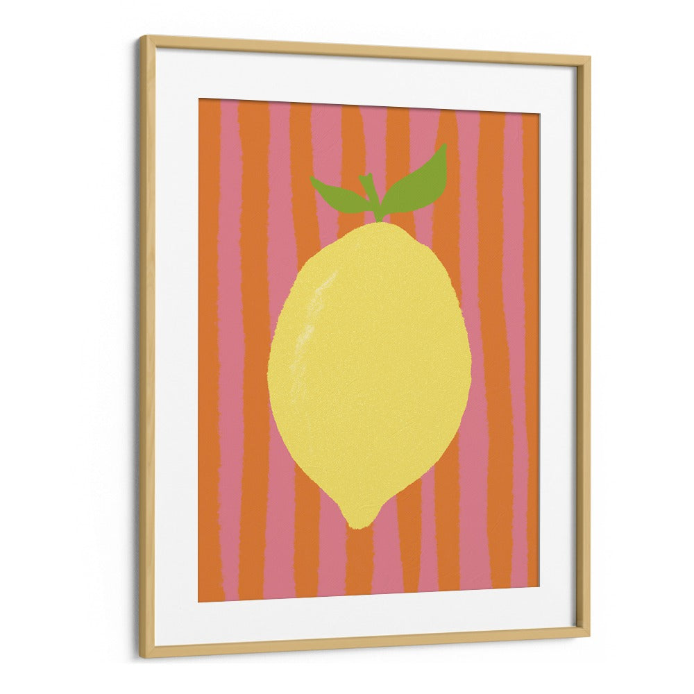 Limone Pink by Studio Dolci Kitchen Art Prints in Oak Wood Frame With Mount