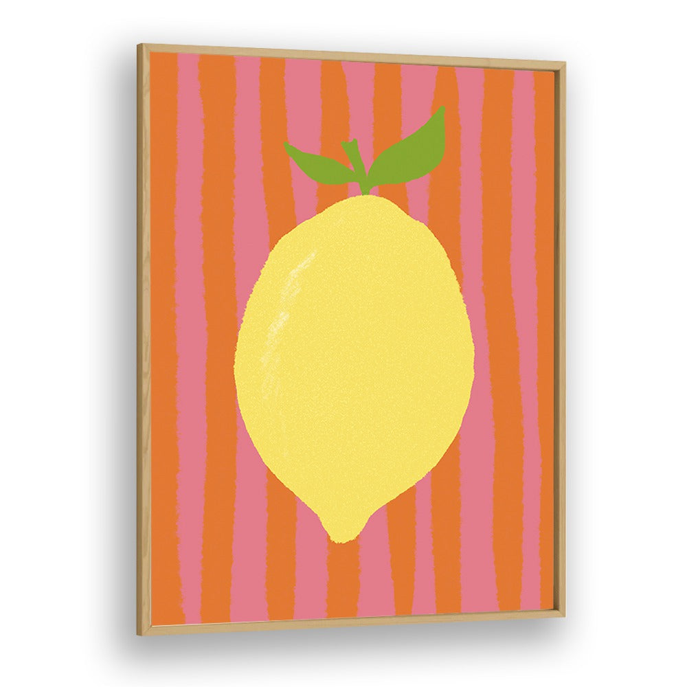 Limone Pink by Studio Dolci Kitchen Art Prints in Oak Wood Plain Frame