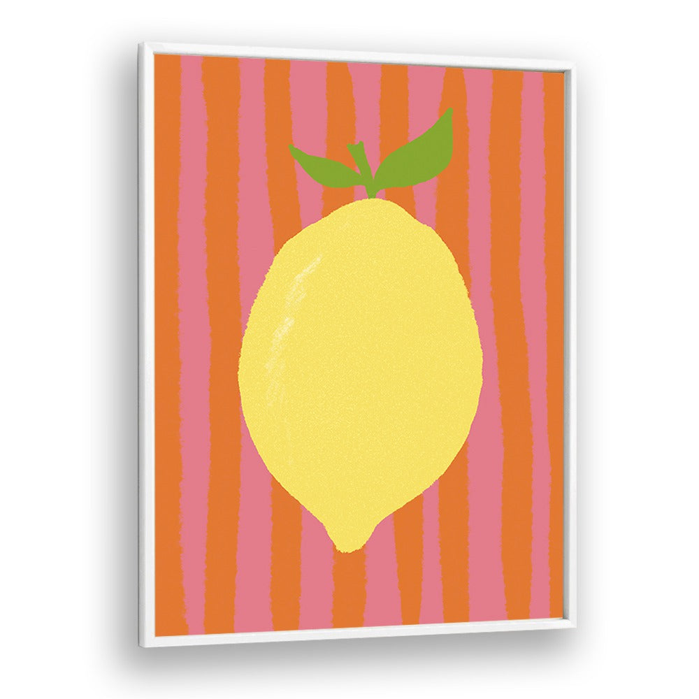 Limone Pink by Studio Dolci Kitchen Art Prints in White Plain Frame