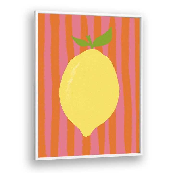 Limone Pink by Studio Dolci Kitchen Art Prints in White Plain Frame