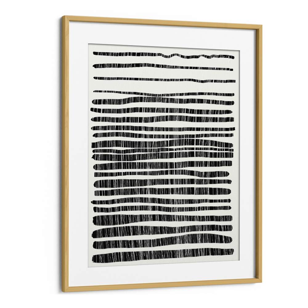 Lines by dan hobday abstract art abstract paintings in Oak Wood Frame With Mount