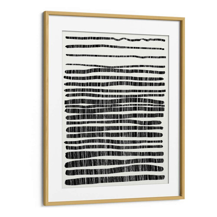 Lines by dan hobday abstract art abstract paintings in Oak Wood Frame With Mount