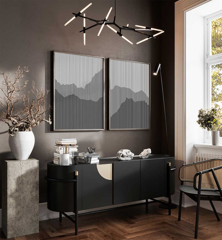 LINES OF STILLNESS SET , SET OF 2 PAINTINGS