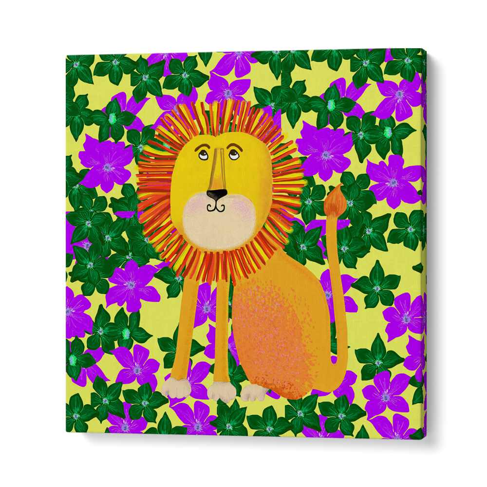 Lion In Flowers By Lynnda Rakos Pop Art Paintings Pop Art Prints in Gallery Wrap