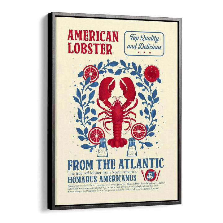 Lobster Kitchen Print by Studio Mandariini Kitchen Posters Kitchen Art Prints in Black Floater Frame