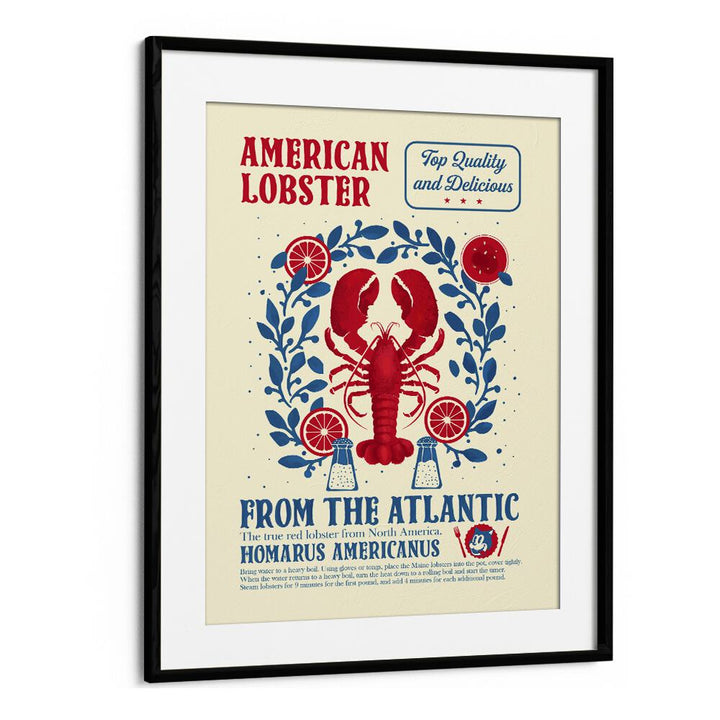 Lobster Kitchen Print by Studio Mandariini Kitchen Posters Kitchen Art Prints in Black Frame With Mount