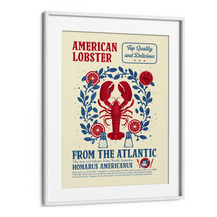 Lobster Kitchen Print by Studio Mandariini Kitchen Posters Kitchen Art Prints in White Frame With Mount