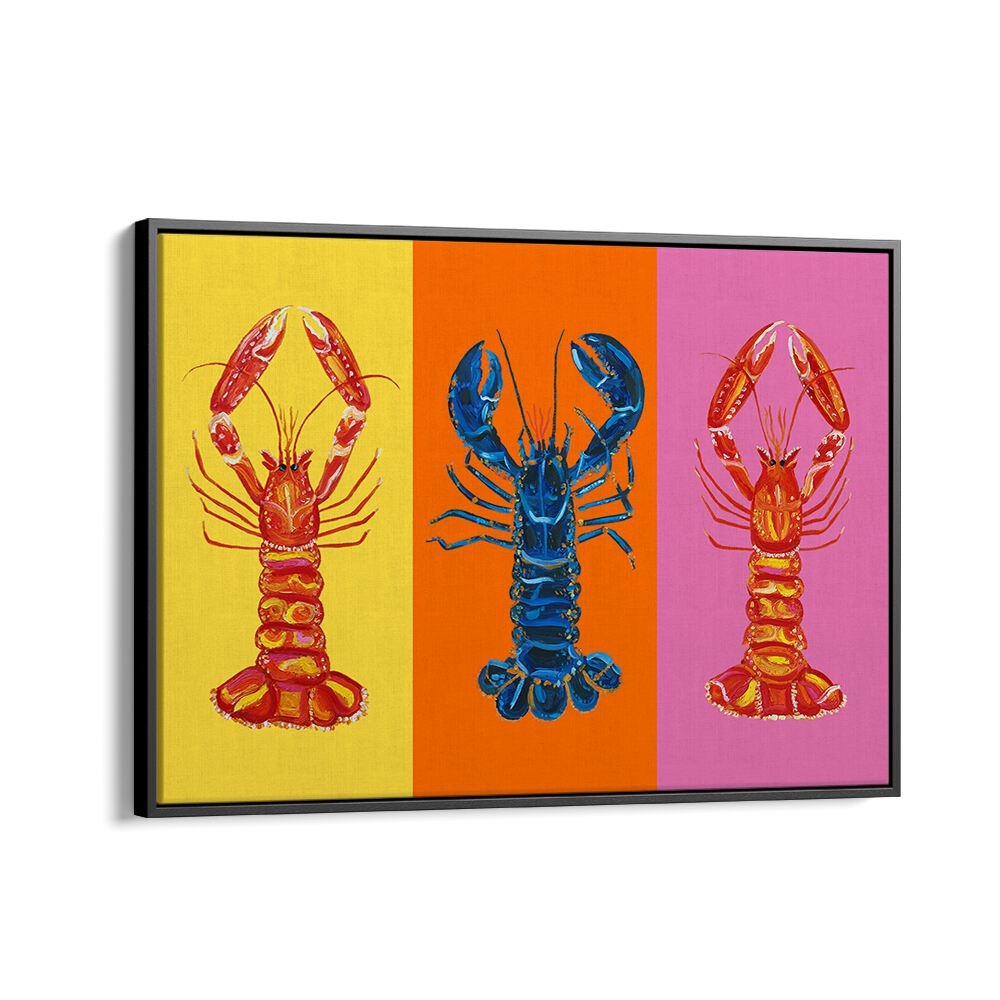 Lobster Langoustines iii by Alice Straker Pop Art Paintings Pop Art Prints in Black Floater Frame