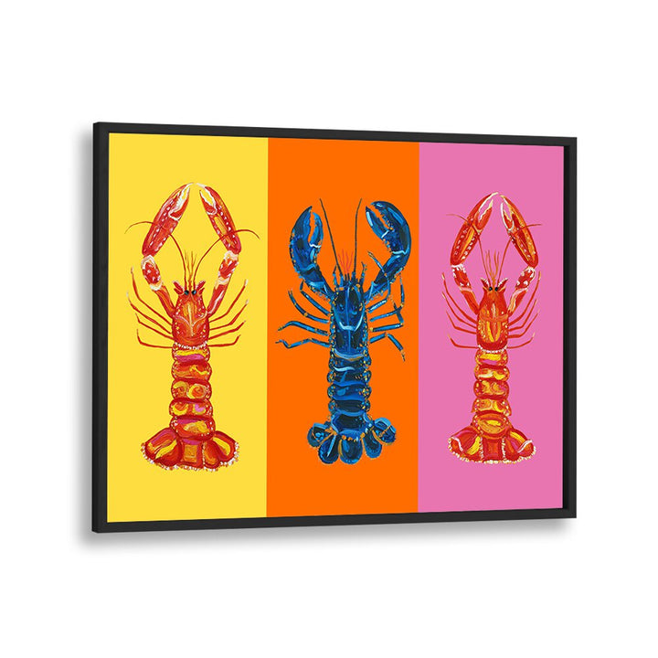 Lobster Langoustines iii by Alice Straker Pop Art Paintings Pop Art Prints in Black Plain Frame