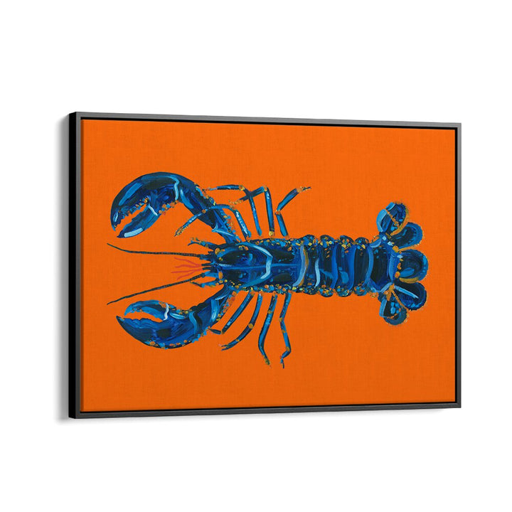 Lobster on Orange by Alice Straker Cafe Art Prints Cafe Posters in Black Floater Frame