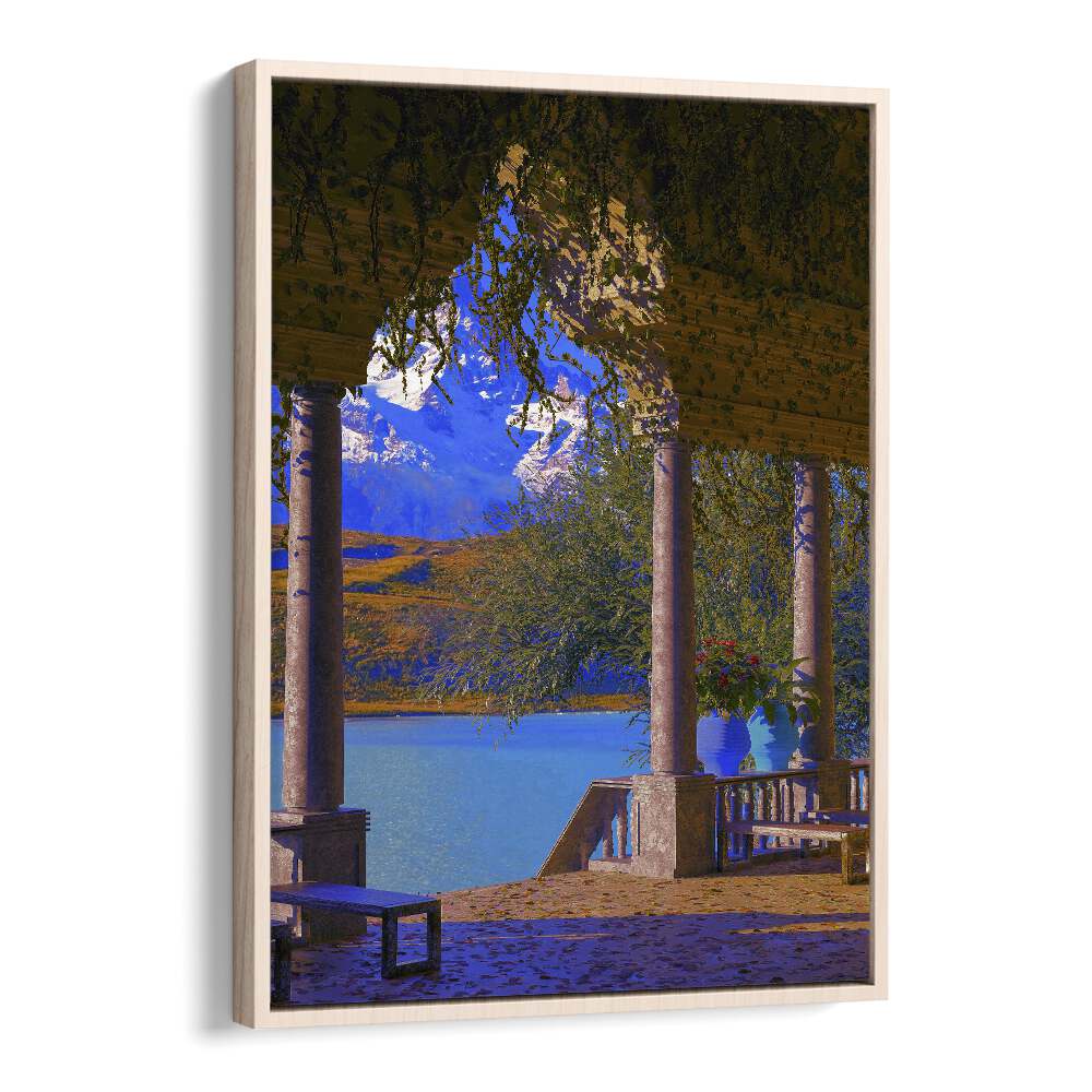 Lodge By Cosmo Zach Surreal Art Prints Surrealism in Oak Wood Floater Frame