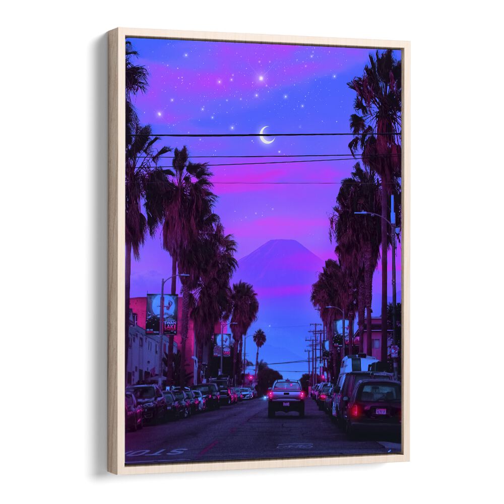 Lofi Cali By Ritvik Takkar Surrealism in Oak Wood Floater Frame