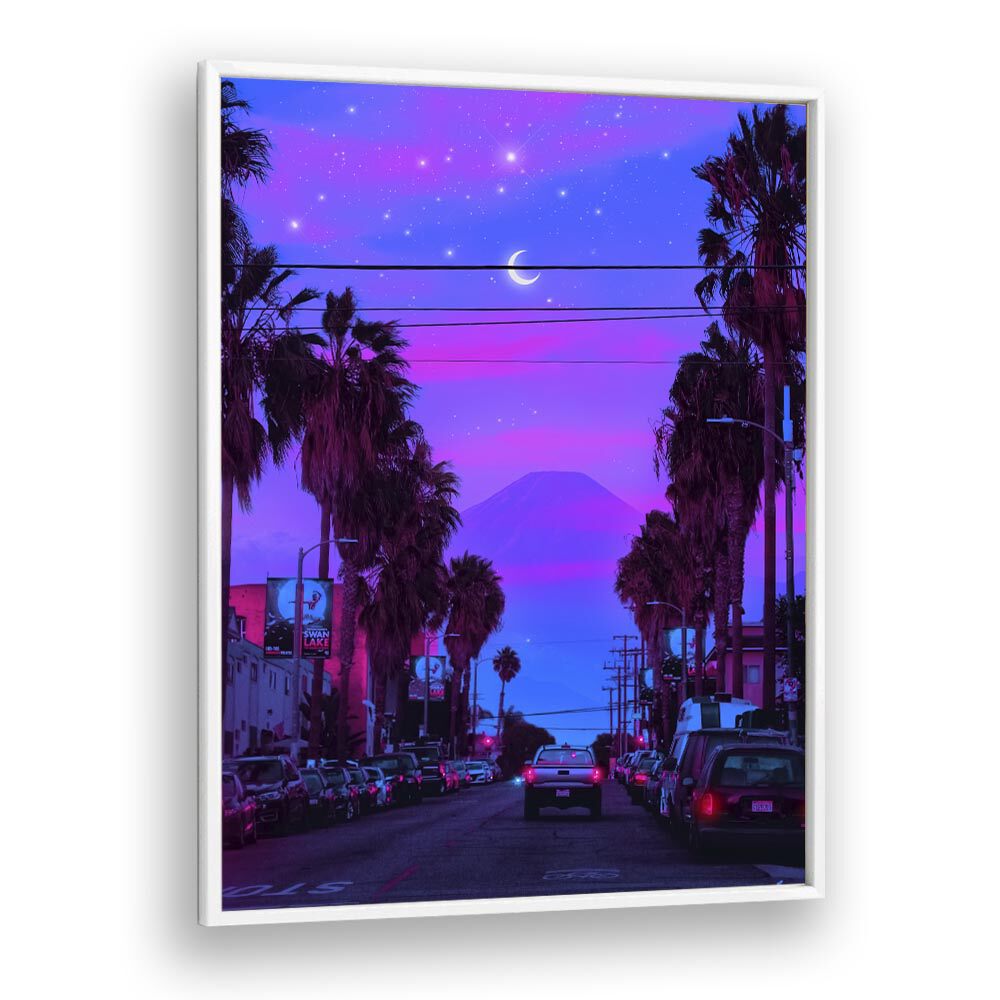 Lofi Cali By Ritvik Takkar Surrealism in White Plain Frame