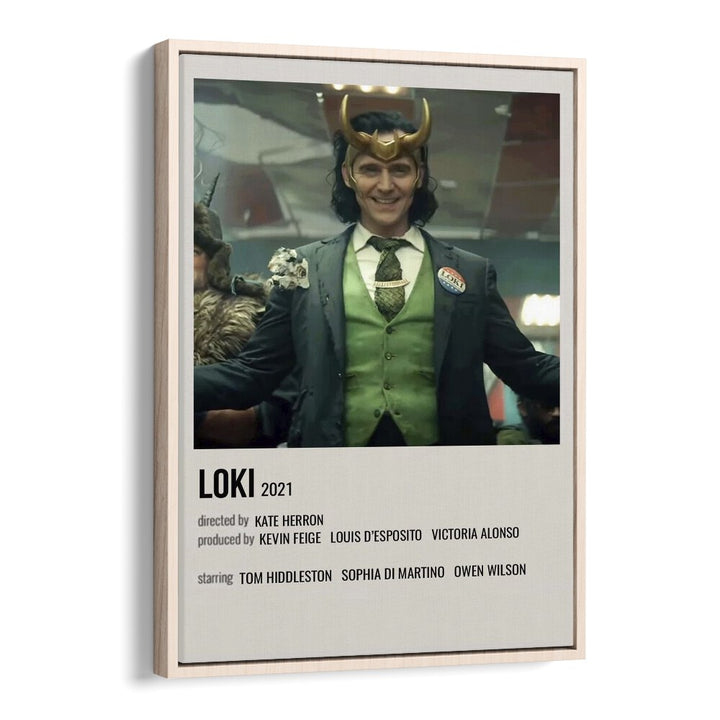 Loki Movie Posters in Oak Wood Floater Frame