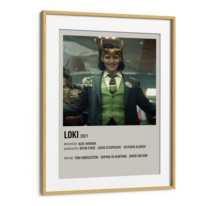 Loki Movie Posters in Oak Wood Frame With Mount