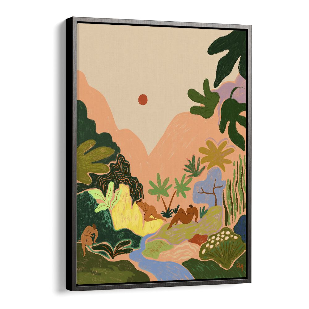 Lost In Paradise II By Arty Guava Wall Art Prints in Black Floater Frame