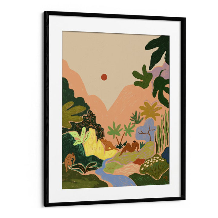 Lost In Paradise II By Arty Guava Wall Art Prints in Black Frame With Mount