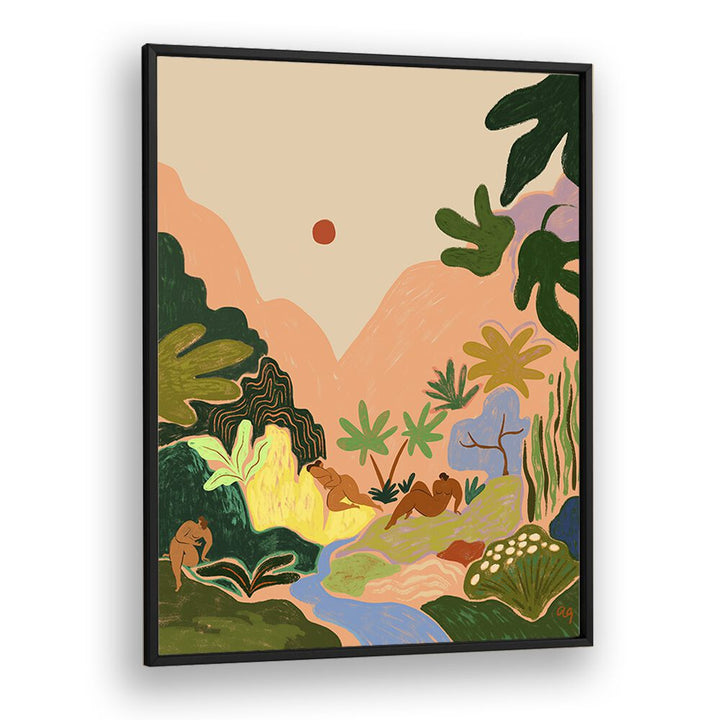 Lost In Paradise II By Arty Guava Wall Art Prints in Black Plain Frame