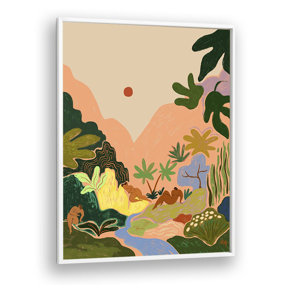 Lost In Paradise II By Arty Guava Wall Art Prints in White Plain Frame