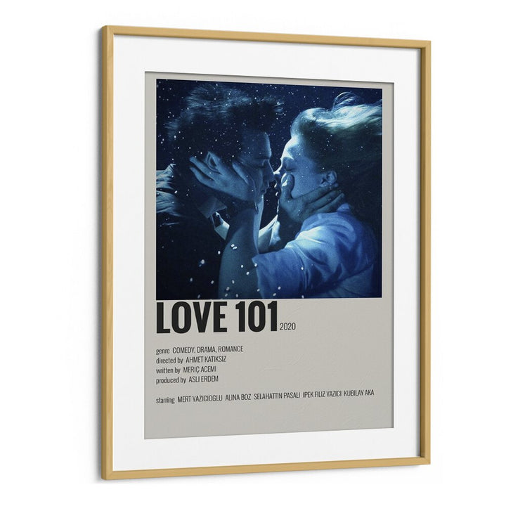 Love 101 Movie Posters in Oak Wood Frame With Mount