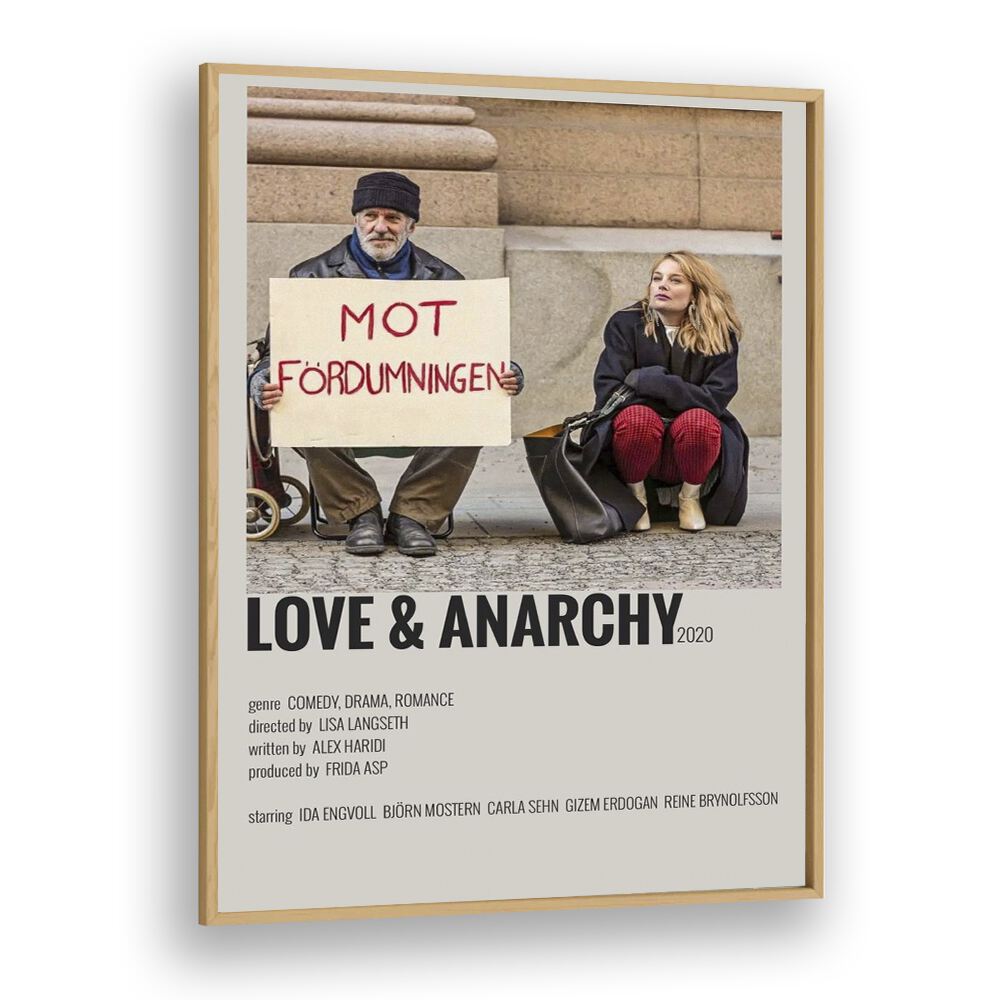 Love And Anarchy Movie Posters in Oak Wood Plain Frame