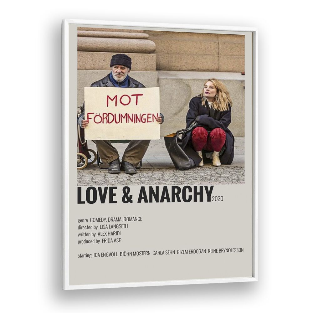 Love And Anarchy Movie Posters in White Plain Frame