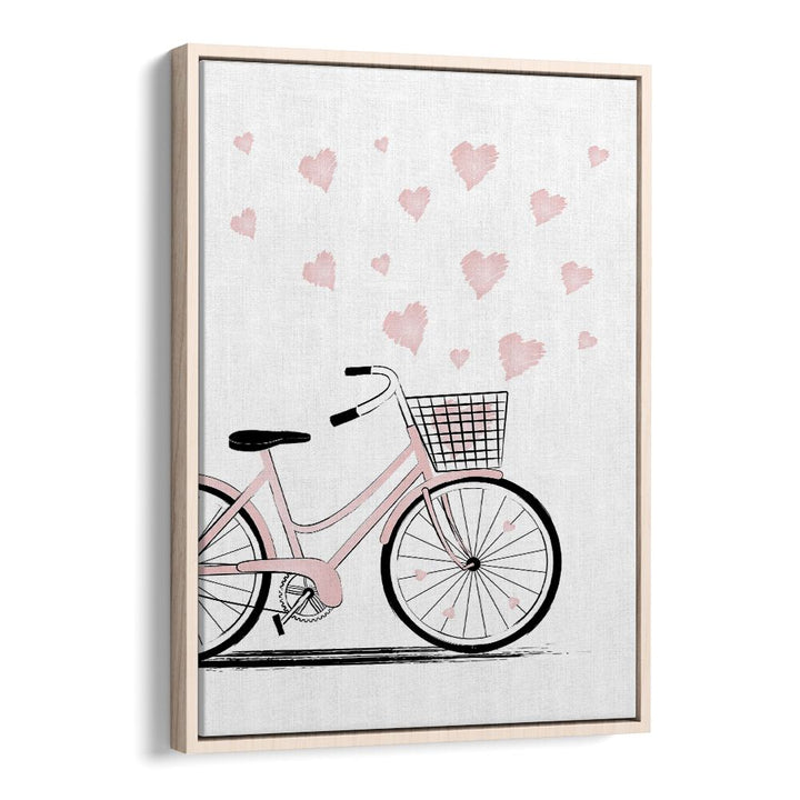 Love Bike by Martina Fashion Paintings Fashion Posters in Oak Wood Floater Frame