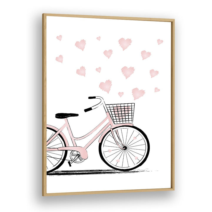 Love Bike by Martina Fashion Paintings Fashion Posters in Oak Wood Plain Frame