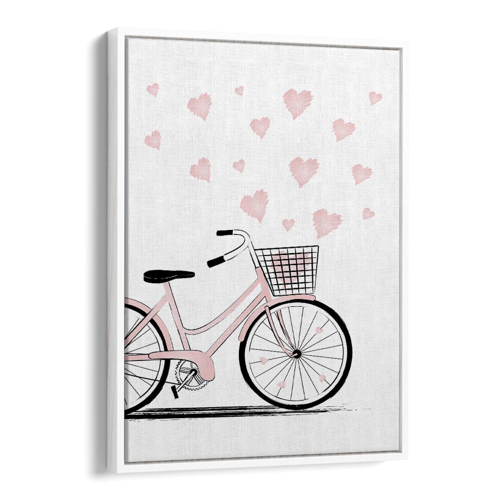 Love Bike by Martina Fashion Paintings Fashion Posters in White Floater Frame