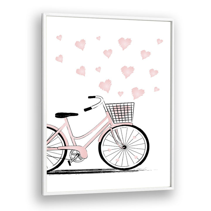 Love Bike by Martina Fashion Paintings Fashion Posters in White Plain Frame