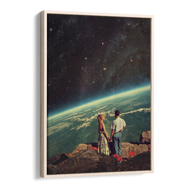 Love By Frank Moth Surreal Art Prints Surrealism in Oak Wood Floater Frame