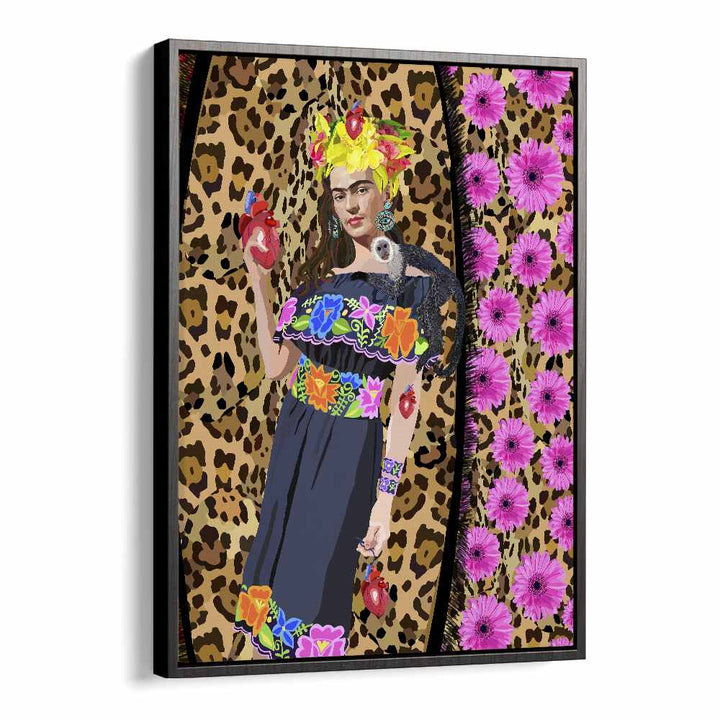 Love Frida By Lynnda Rakos Pop Art Paintings Pop Art Prints in Black Floater Frame