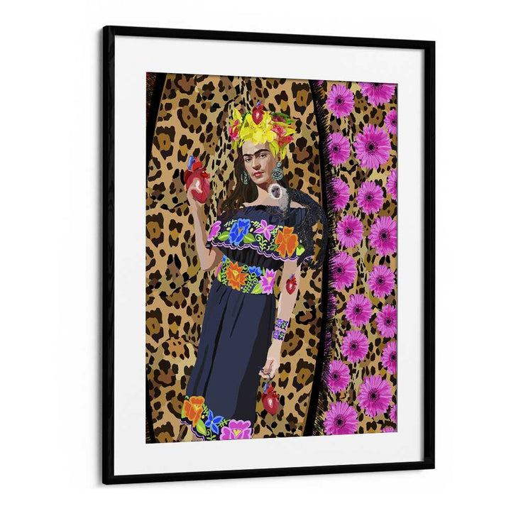 Love Frida By Lynnda Rakos Pop Art Paintings Pop Art Prints in Black Frame With Mount