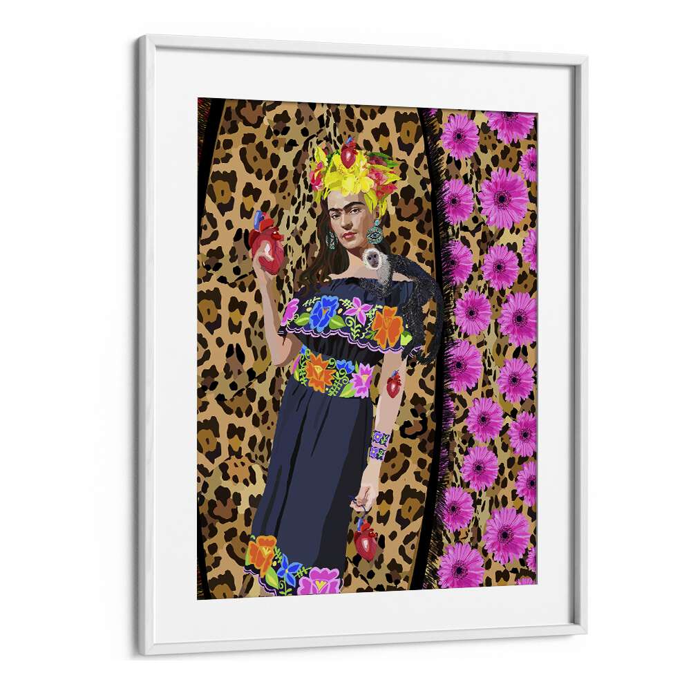 Love Frida By Lynnda Rakos Pop Art Paintings Pop Art Prints in White Frame With Mount