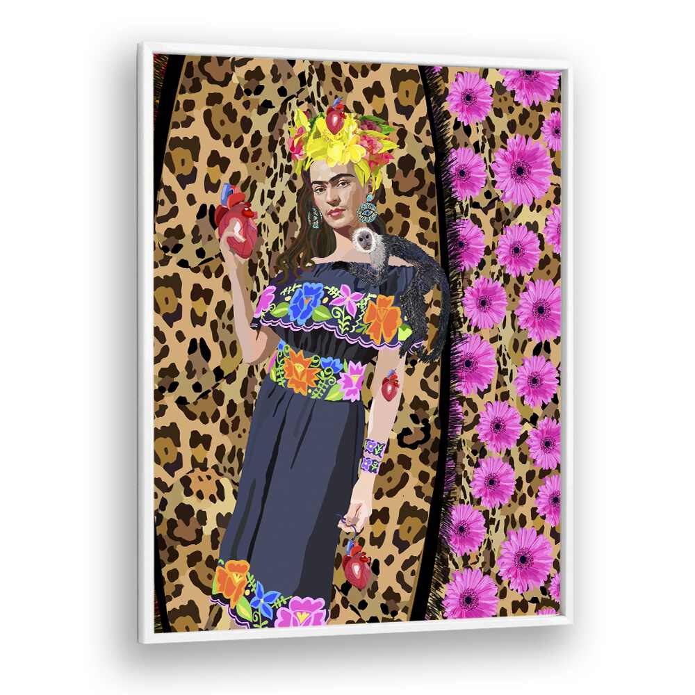 Love Frida By Lynnda Rakos Pop Art Paintings Pop Art Prints in White Plain Frame